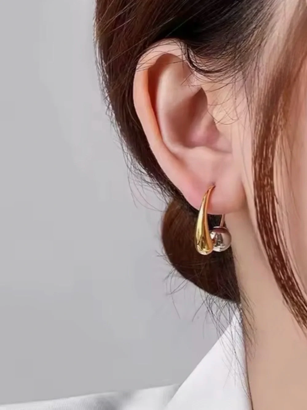 NEW Drip Drop Front Back Earrings 2 Two Tone Gold Silver Mixed Metals JL20